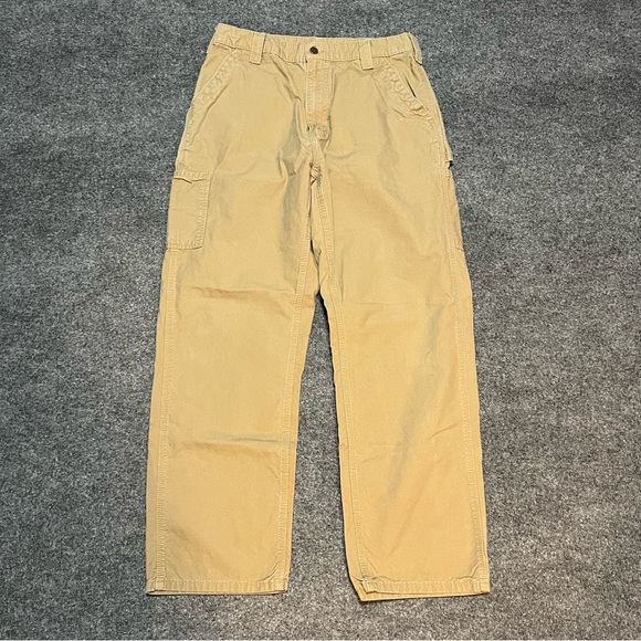 Tan Carhartt Carpenter Baggy Pants Loose Fit Size 32x31 - Picture 2 of 7